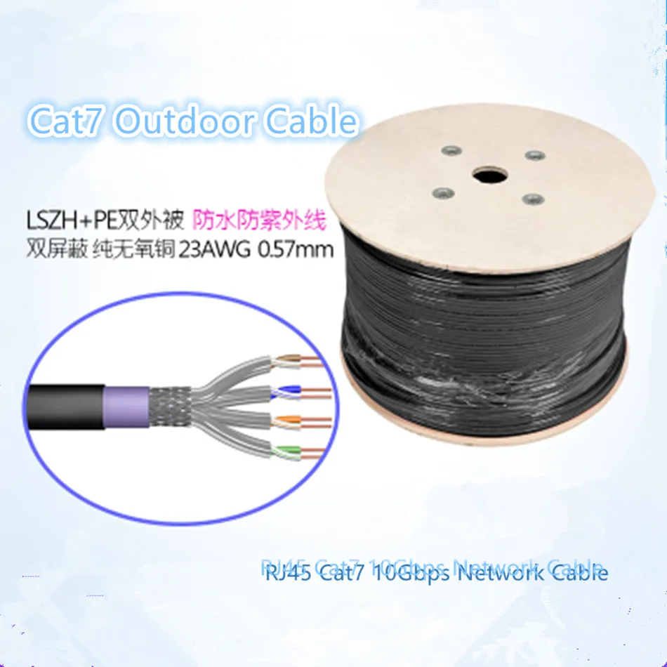 Сетевой кабель RJ45 Cat7 10 Гбит/с высокоскоростной SFTP двойной экранированный из
