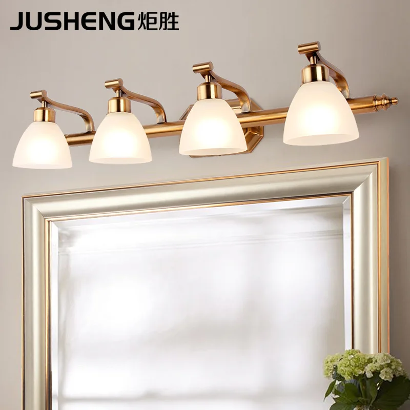 

Ju sheng New Style LED Mirror Front Light Simple Bathroom 3 Head Wall Lights Bathroom Moisture-Proof Mirrored Bathroom Cabinet L
