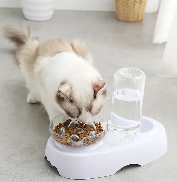 Noblepet двухпортовый кормушка для кошек миска для собак Автоматическая Питьевая миска для воды котенок для домашних животных медленный для кормления блюдо раздаточное устройство