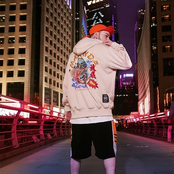 

Chinese style frog personality European and American long-sleeved large size round neck sweater release self-hip-hop
