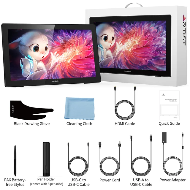 Xppen-Artist 22グラフィックタブレット,第2世代,21.5インチ,8192圧力