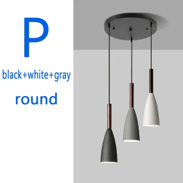 Nordic Pendant Lights Modern Hanging Lamps Minimalist Simple Light Multicolor Lamp 3 Heads for Kitchen Dining Room coffee bar Dark Khaki