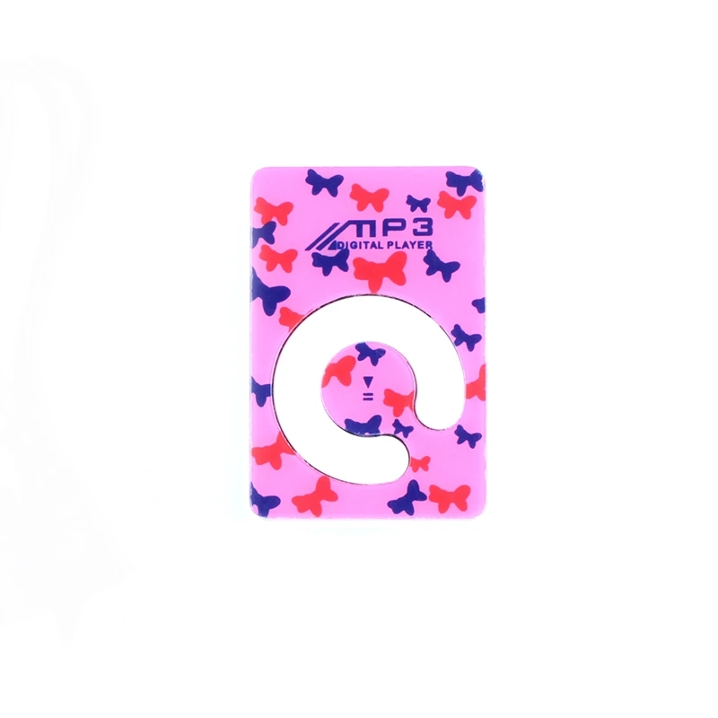 

1-8GB Micro-SD TF Supported Fashion Mini Clip Plastic USB MP3 Music Media Player pink