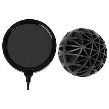 

1Pcs Bubble Disk Air Stone Air Stone Aquarium Pond Tank & 100Pcs Aquarium Bio Balls Fish Tank Filters Black 16Mm