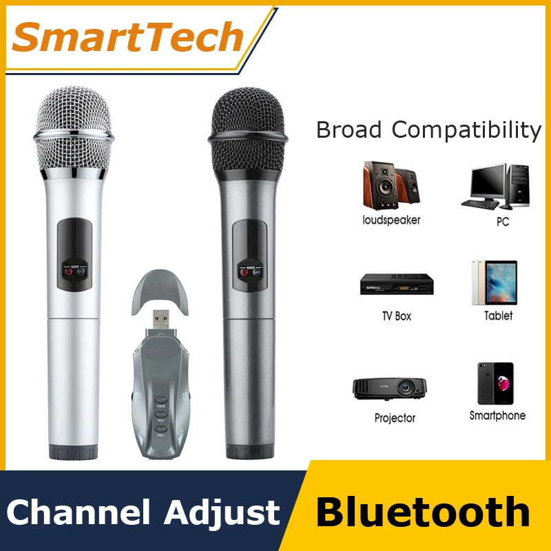 Профессиональный UHF K18U Bluetooth беспроводной микрофон с приемником для домашней