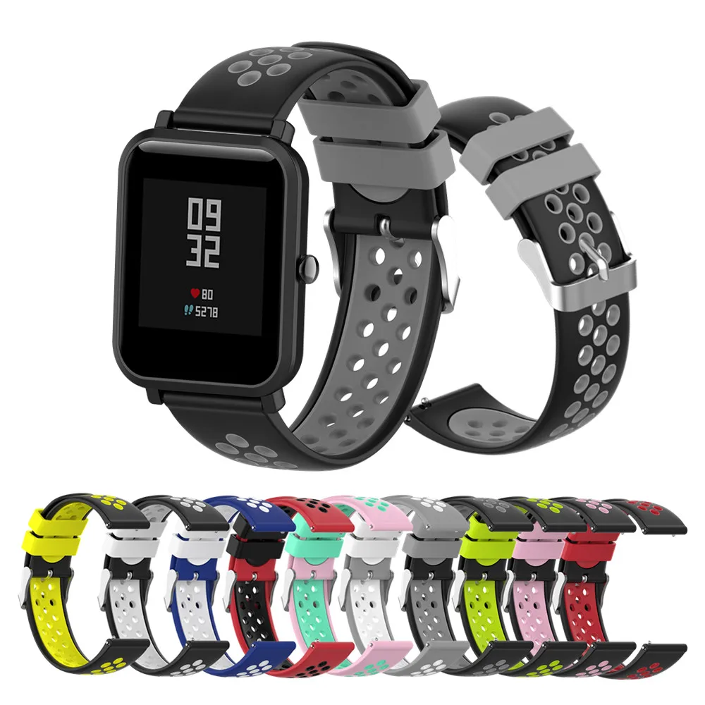 Цветной ремешок для Amazfit Bip силиконовый браслет Xiaomi Huami U / S GTS 2 GTR