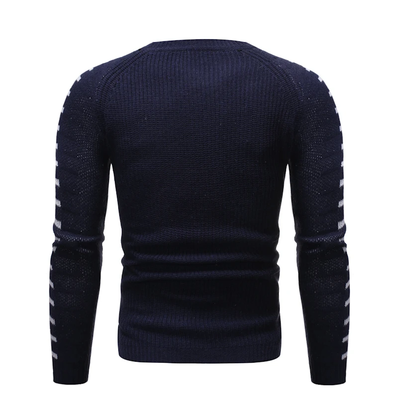 Pull Homme бренд с круглым вырезом в полоску приталенный теплый трикотаж Erkek Монт Зимний пуловер свитер топы мужская одежда корейский размер