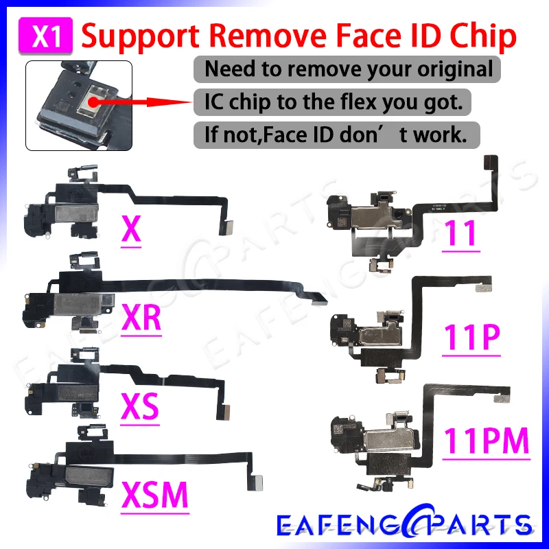 

Replacement Parts for Iphone 11 Pro Face ID Xs Max Proximity Light Sensor Flex with Ear Piece Earpiece X Xr XSMAX 11Pro 11Promax