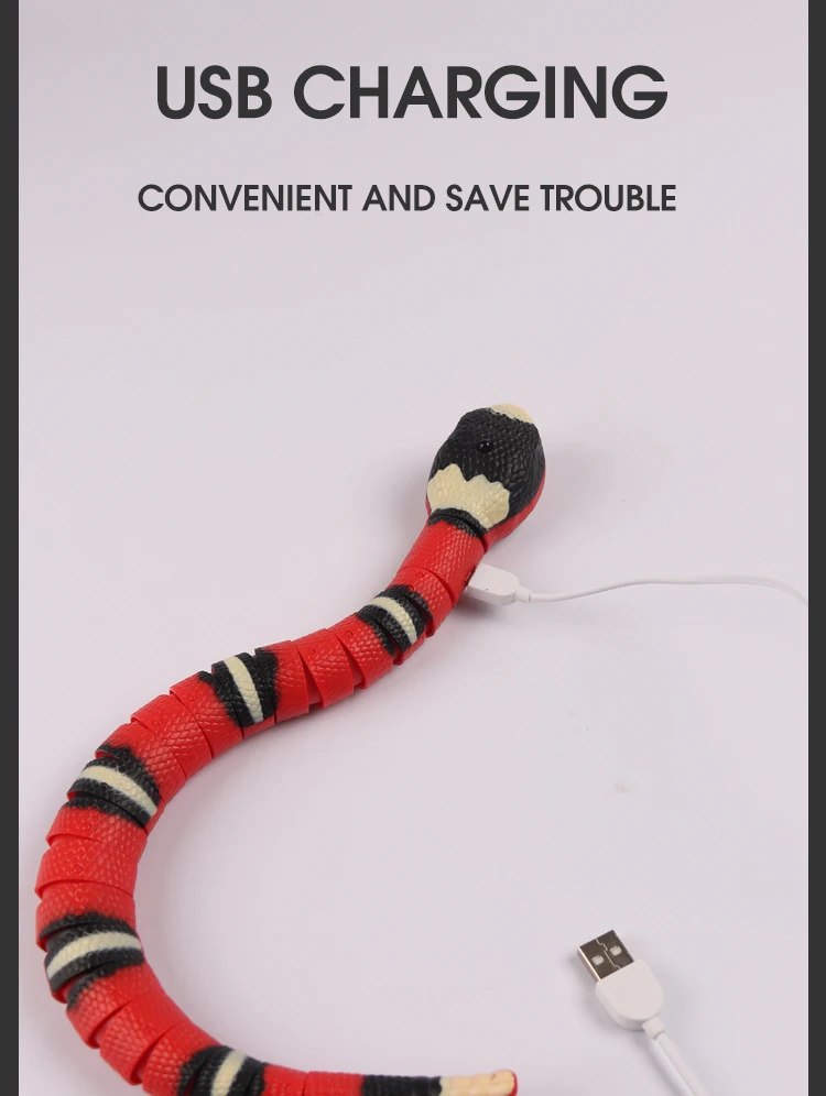 smart snake cat toy - moving snake cat toy - smart sensing snake cat toy - Snake Cat Toy - Tinker toy cat