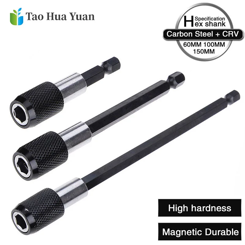 3pcs Magnetic Screwdriver Extension Quick Release 1/4 Hex Shank Holder Drill Bit 