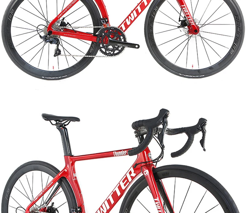 TWITTER Carbon Road bike 22 speed Disc brake road bike Carbon wheel For 105/R7000 UT/R8000 Components