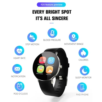 

F25 Smart Band Fitness Tracker Blood Pressure Test Heart Rate Sleep Monitor Information Reminder Bracelet Women Wirstband