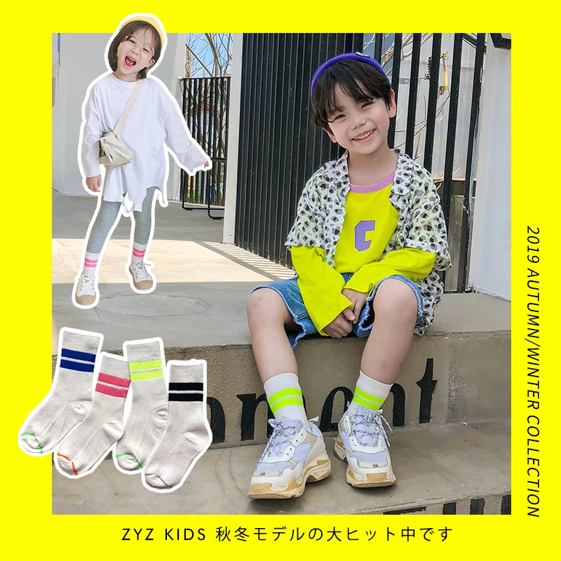 

2019 New Fashion Girls Knee High Socks Kids Socks For Autumn Baby Toddle Long Socks solid color 1-12y