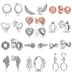 2021 New Jewellry 100% 925 Sterling Silver Earring Personalized Fit Original Pandora Women Jewelry Fine Accessorie Stud Earrings
