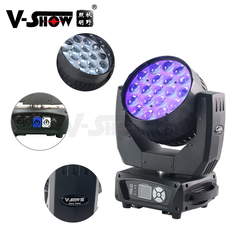 Светодиодный луч Vshow AURA 19x15 Вт RGBW 4 в 1 с подсветкой | Лампы и освещение