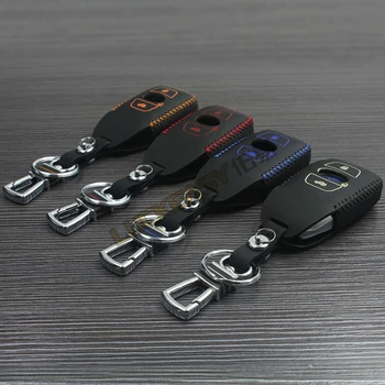 

Genuine Leather Car Key Case Cover For Subaru XV BRZ Forester Legacy Outback key holder key Free shipping