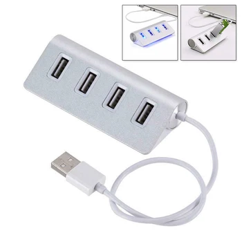 

LED USB-C To 4 Ports USB 2.0 Multi HUB Splitter Adapter Replacement For Laptop
