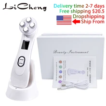Licheng RF прибор для красоты EMS светодиодный фотон Электропорация подтяжка кожи омоложение удаление морщин против возраста вибрационный массаж