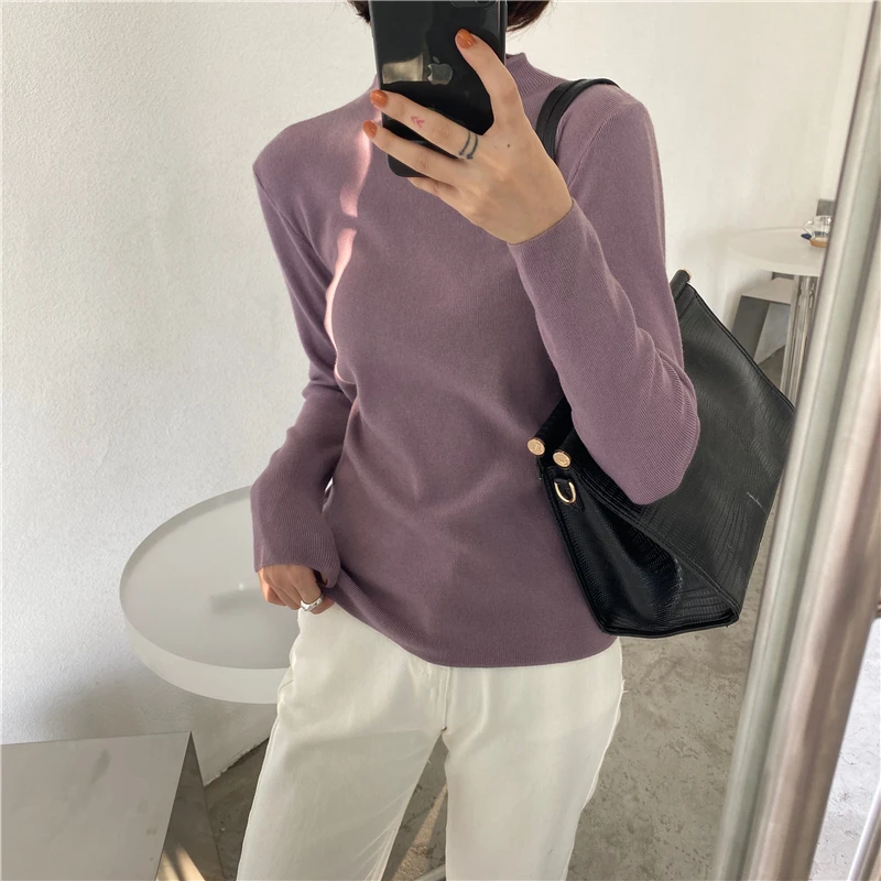 

Korean Style casual basic autumn winter Sweater Women long sleeve o-neck Knit sweater Pullovers solid female Jumper top