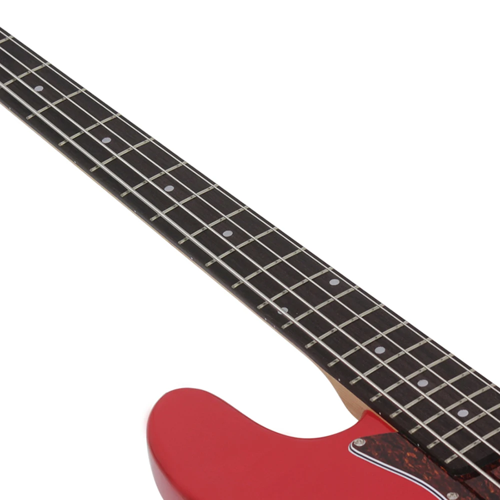 Professional 4 String Electric Bass Guitar Red 20 Frets Sapele Bass Guitar Stringed Instrument With Connection Cable Wrenches