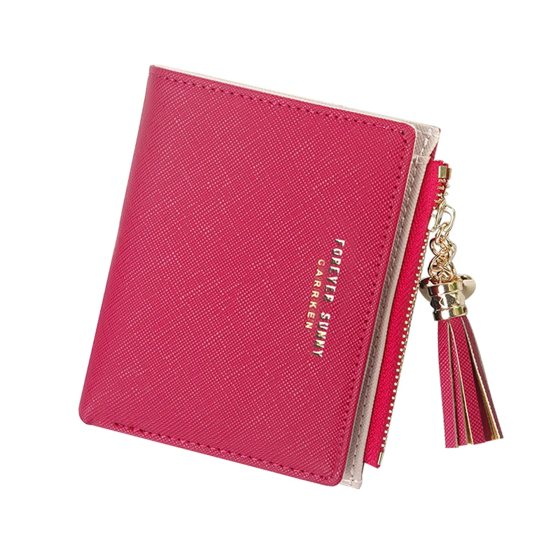 

Korean Fashion Women Wallets Small Bifold Zipper Coin Purse Tassel Luxury Clutch Credit Card Holder Ladies Short Money Bag Girl