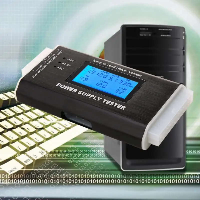 

Digital PC Power Supply Tester Aluminum Alloy LCD PC Computer 20/24 Pin 4 PSU SATA HDD ATX BTX ITX SATA HD Power Supply Tester