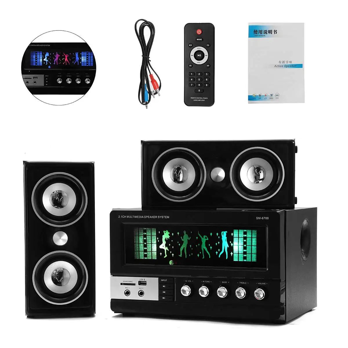 Bluetooth караоке bluetooth-колонки для ноутбука bluetooth сабвуфер бас колонки музыкальный центр система музыкальный плеер Поддержка fm-радио TF Mp3