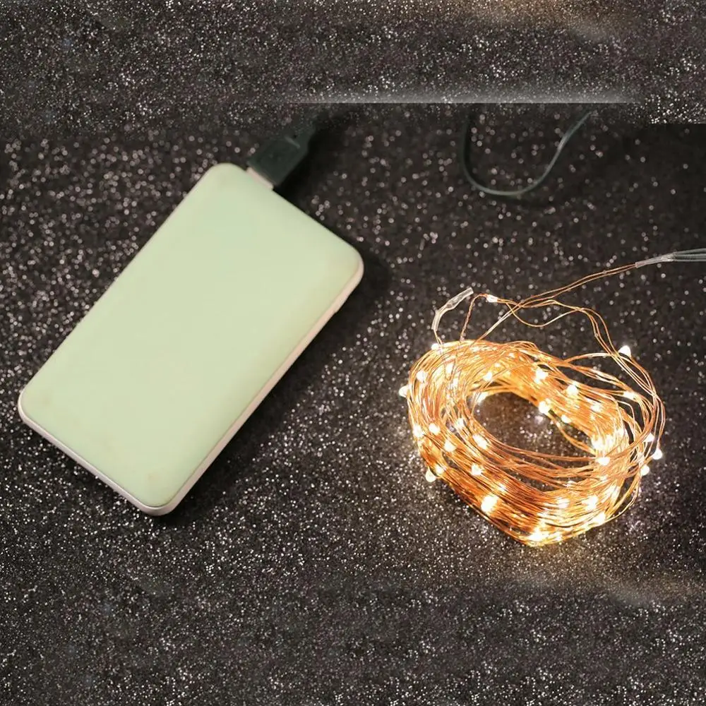 5 метров 50 ламп Usb медная проволока Праздничные огни для украшения Led