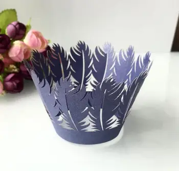 

50/100pcs Feathers Cupcake Wrappers Cup Cake Muffin Paper Wrapper Baking Cup Wedding Decor Baby Shower Birthday Party Supplies