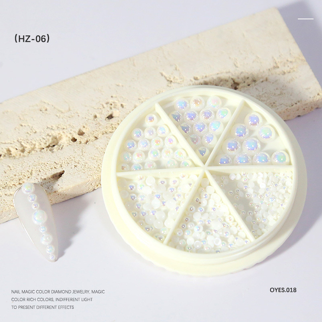 Color Chameleon Stone Nail Rhinestone Cavair Glitter Nails Pearl Beads 3D Nail Art Decoration In Wheel Accessories