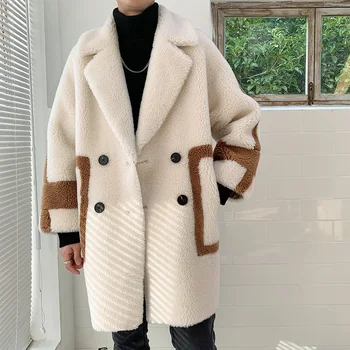 

Jumper Oversized Warm Autumn Outwear Plush Jackets chaqueta cuero hombre Men Winter Fleece Fur Fluffy Coat