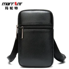 First Layer Cowhide Men's Belt Bag Casual and Lightweight Vertical Mobile Phone Waist Bag Belt Small Bag 8891
