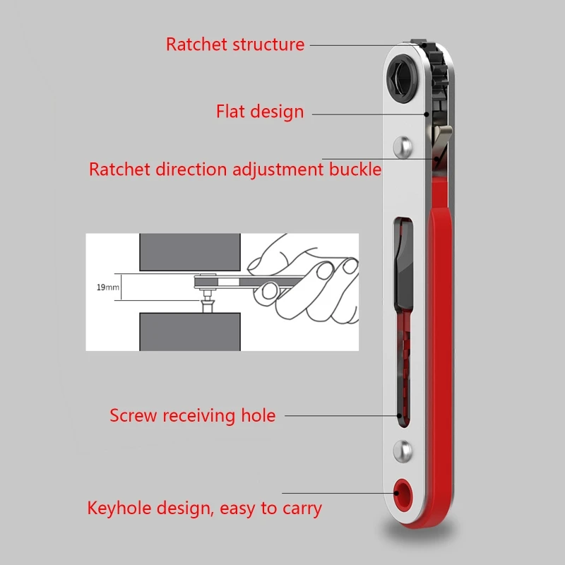 

Mini Magnetic Screwdriver Ratchet Wrench Right Angle 1/4" Hex Shank for Narrow Space DIY Professional Hand Tools