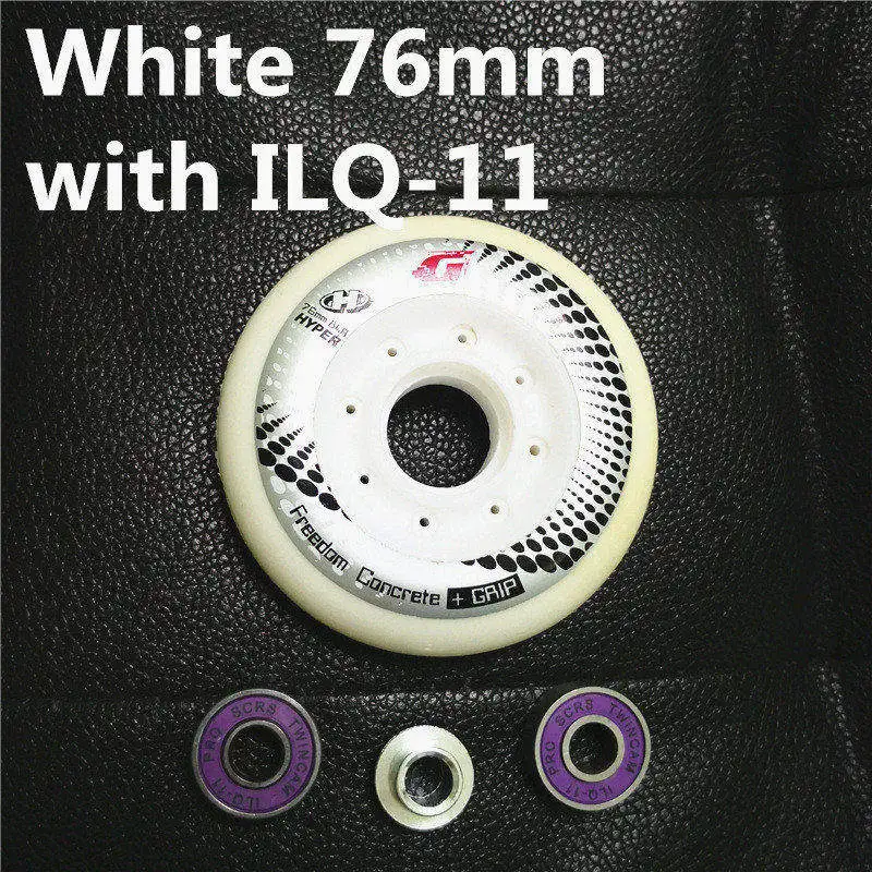 4 шт./партия роликовые коньки 80 мм 76 мм 72 мм белый черный катания колеса для Powerslide ролики SEBA hv HL светильник из углеродного волокна - Цвет: White 76mm ILQ11