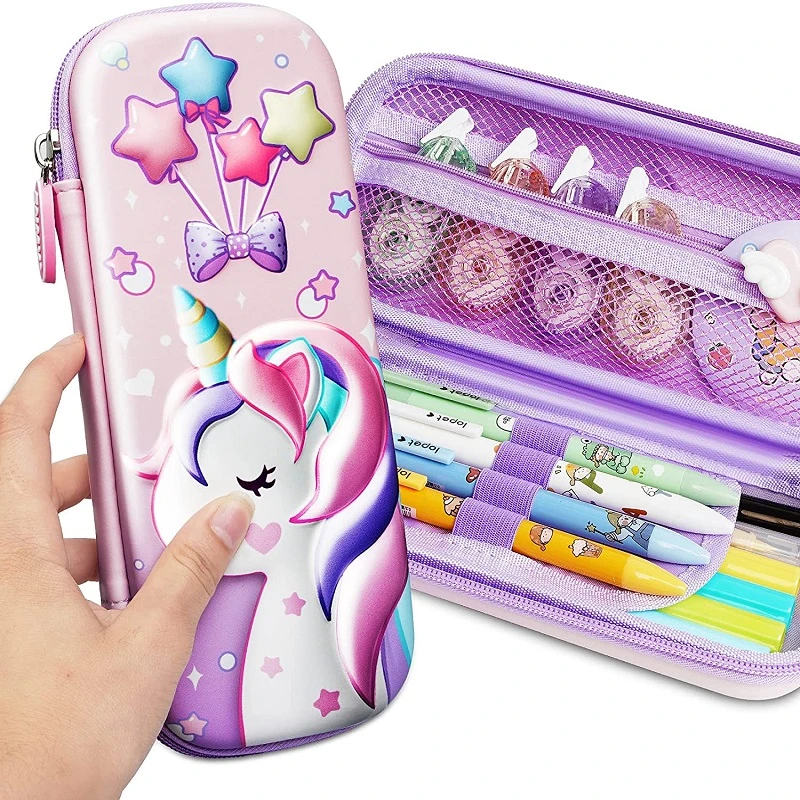 Estuche de lápices de niños y niñas, bolsa 3D EVA bonita bolígrafos, bolsa de papelería portátil de alta capacidad, caja de suministros escolares|Estuches escolares| - AliExpress