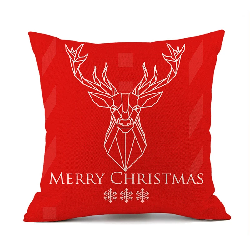 

Christmas Cushion Cover Cartoon Print with Pillowcase Sofa Cushions Cotton linen Decorative Pillow Covers for Home Decor