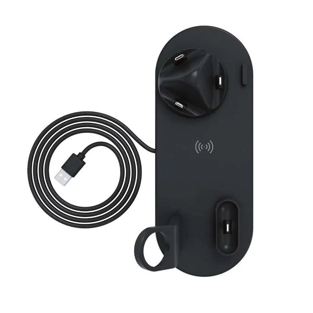 Black With Wireless Мульти-функциональный Беспроводной Зарядное устройство Подставка для Apple iWatch AirPods iphoneAndroid мобильных телефонов IOS/micro/Тип-C поддержкой 3 в 1 Зарядное устройство - Цвет: Black With Wireless