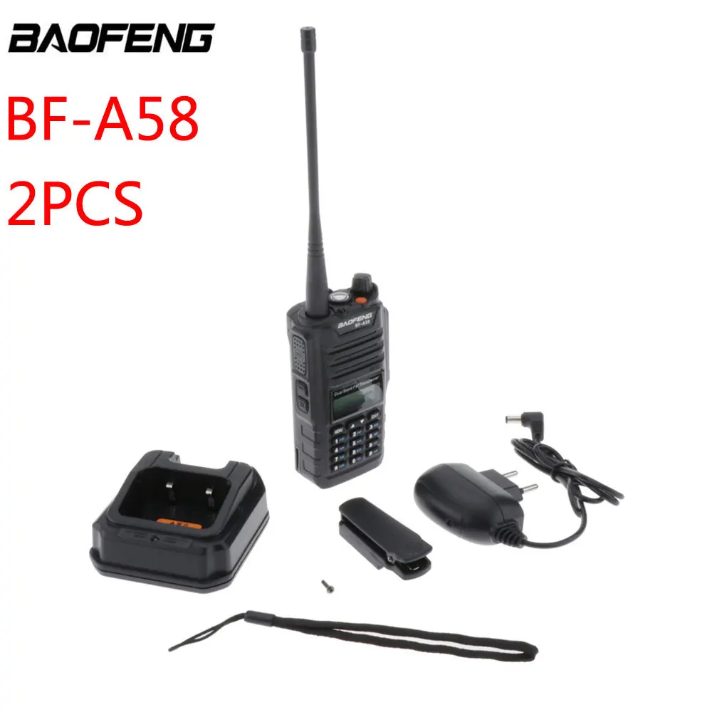 

2Pcs Baofeng BF-A58 Portable VHF Ham CB Radio Walkie-talkie Boafeng 128CH Walkie Talkie Dual Band V/UHF Handheld 2 Two Way Radio