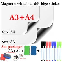Soft Magnetic Whiteboard School Home Office Kitchen Dry Erase White Board Flexible Magnet Fridge Sticker Marker Watercolor Pen