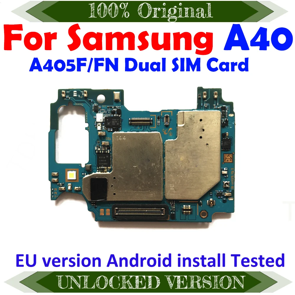 Разблокирована для Samsung Galaxy A40 A405F/FN материнская плата с полным чипом