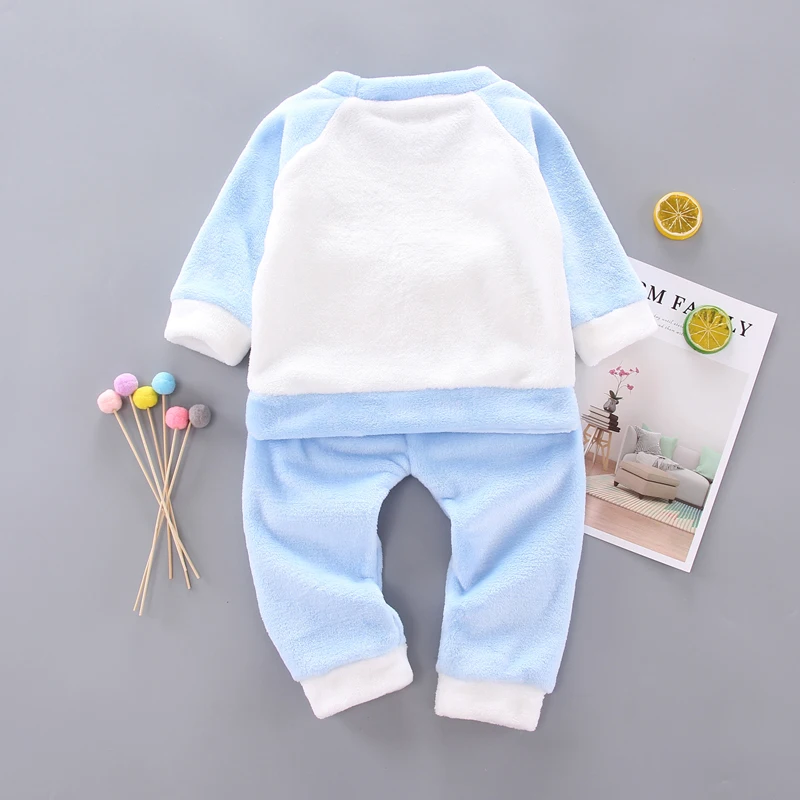 DIIMUU, теплая одежда для детей, комплект одежды для детей 1, 2, 3, 4 лет, пальто с героями мультфильмов для маленьких мальчиков и девочек, комплекты со штанами зимняя бархатная одежда