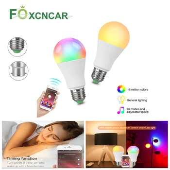 

E27 Dimmable LED Bulb Kitchent Under Cabinet LED Light RGB Bluetooth Connect Music Control Lamp 85-265V Smart Bulb Home Lighting