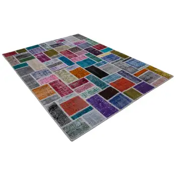 

173x240 Cm Multicolor Handmade Modern Patchwork Rug-6x8 Ft