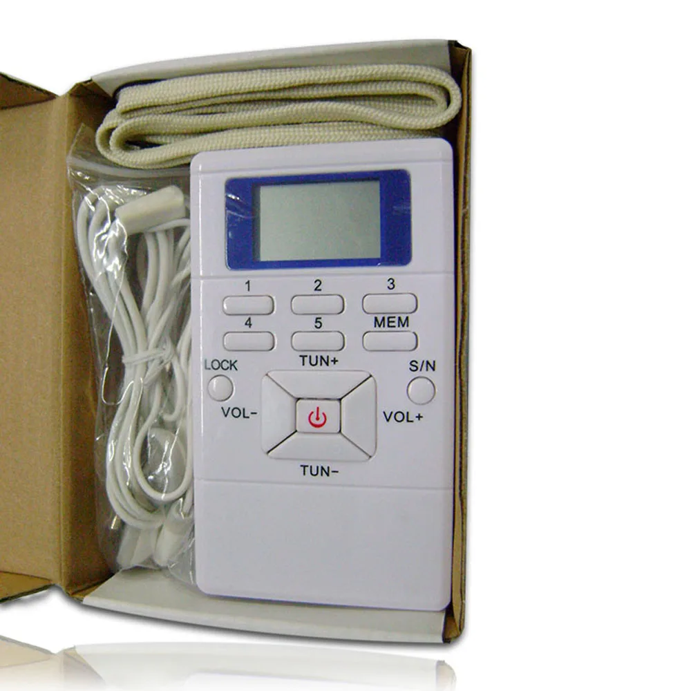 Mini Portable FM Radio DSP Digital Clock Receiver Clip-on Radio w/ 1.2" LCD Screen for Meeting Simultaneous Interpretation