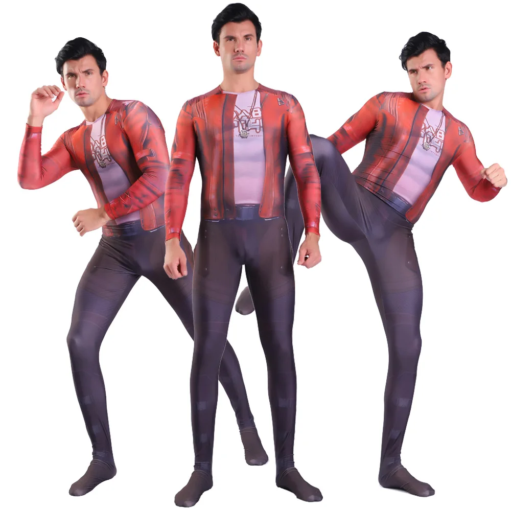 

3D Printing Man Guardians of The Galaxy Costume Star-Lord Zentai Superhero Bodysuit Suit Jumpsuits Halloween Costume for Kids