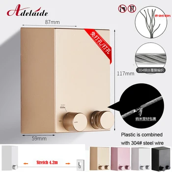 

Creative Invisible Clothesline Retractable Clothe Dryer Hanger Telescopic Stainless Steel String Hanging ClothesLine Drying Rack