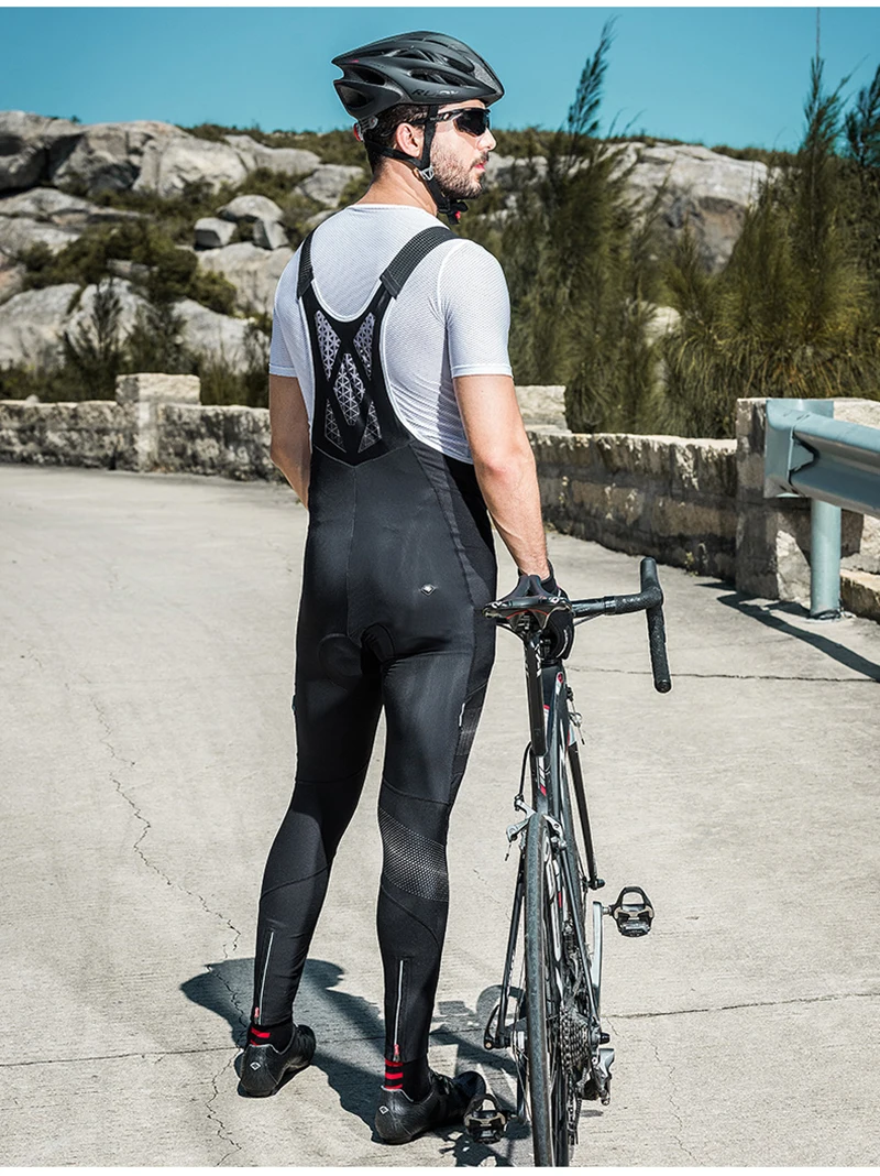 SANTIC, осенне-зимний комбинезон для велоспорта, гелевая подкладка, PRO, для верховой езды, MTB, для горного велосипеда, Биб, трико, уличное Спортивное нижнее белье, велосипедные брюки