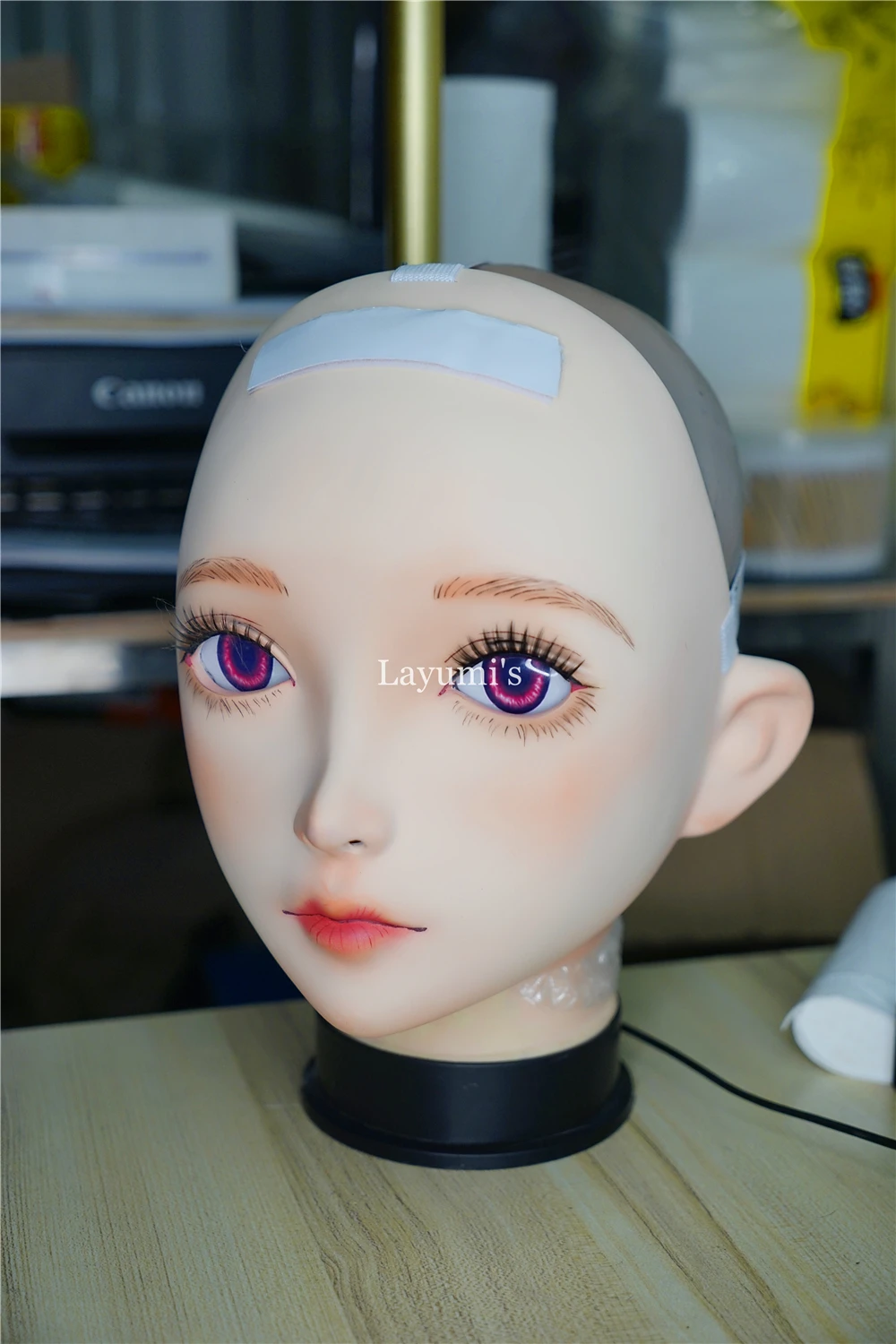 (jw09) Kigurumi Permanent Makeup Anime Half Head Mask Crossdresser