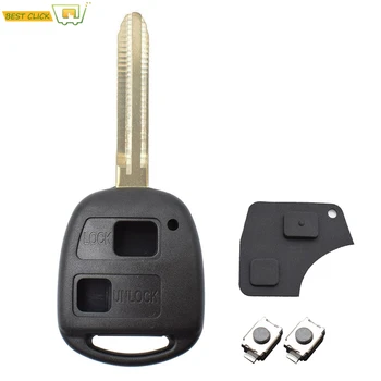 

2 Button with Uncut Blade Car Remote Key Shell Case For Toyota RAV4 Yaris Prado Corolla Land Cruiser Previa Echo Replacement