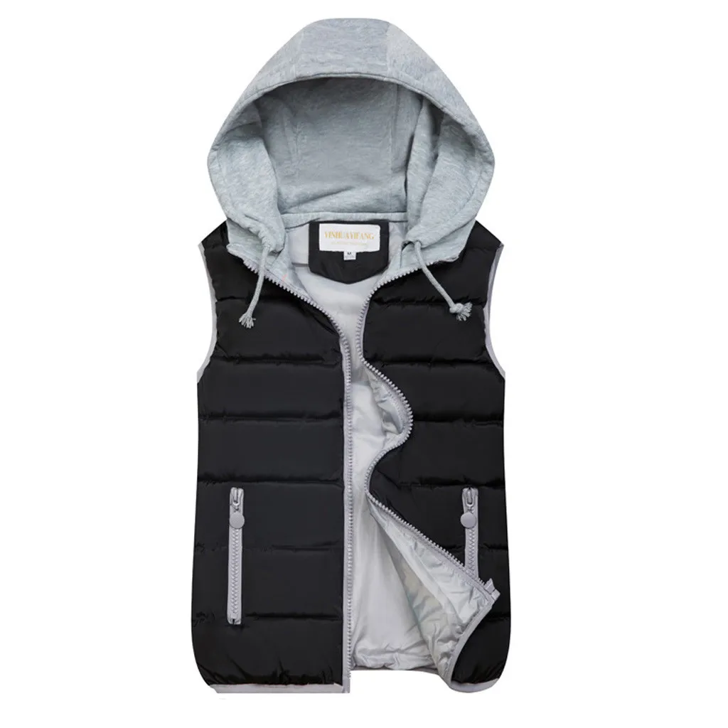 Women Winter Warm Vests Coat Cotton Padded Hooded Fashion Sleeveless Waistcoat Down Vest Wadded Short Parkas Jacket Ladies 2